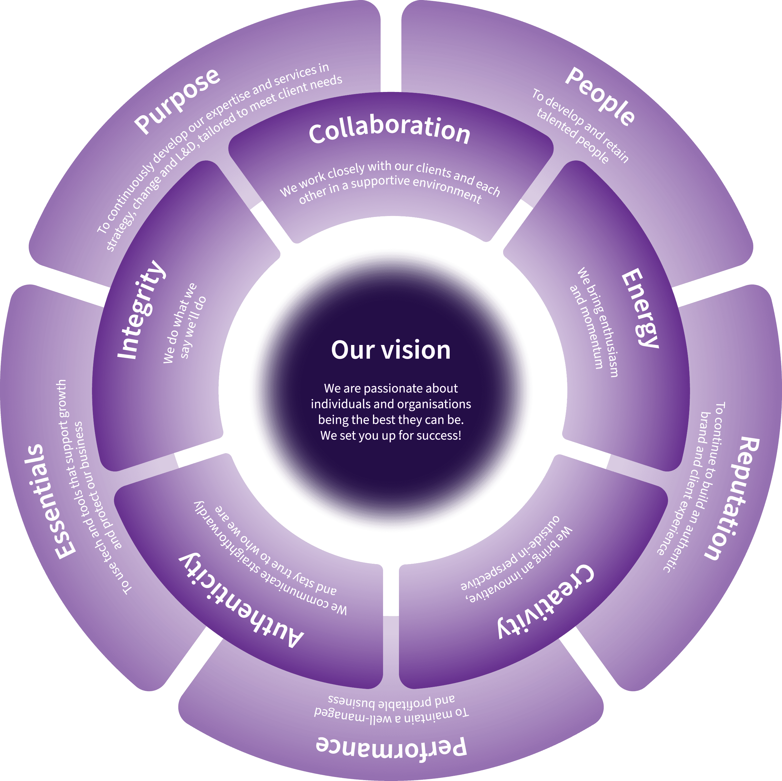 Diagram: The Juniper compass - vision, values and success pillars
